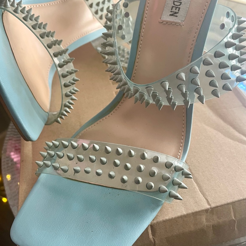 Steve Madden Lunna Light Blue Spiked Heels